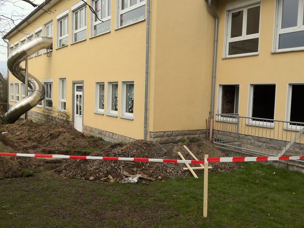 Bauarbeiten an der Grundschule Hellefeld