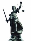 Gerechtigkeitsbrunnen Frankfurt-Römerberg - Justizia, Justitia freigestellt