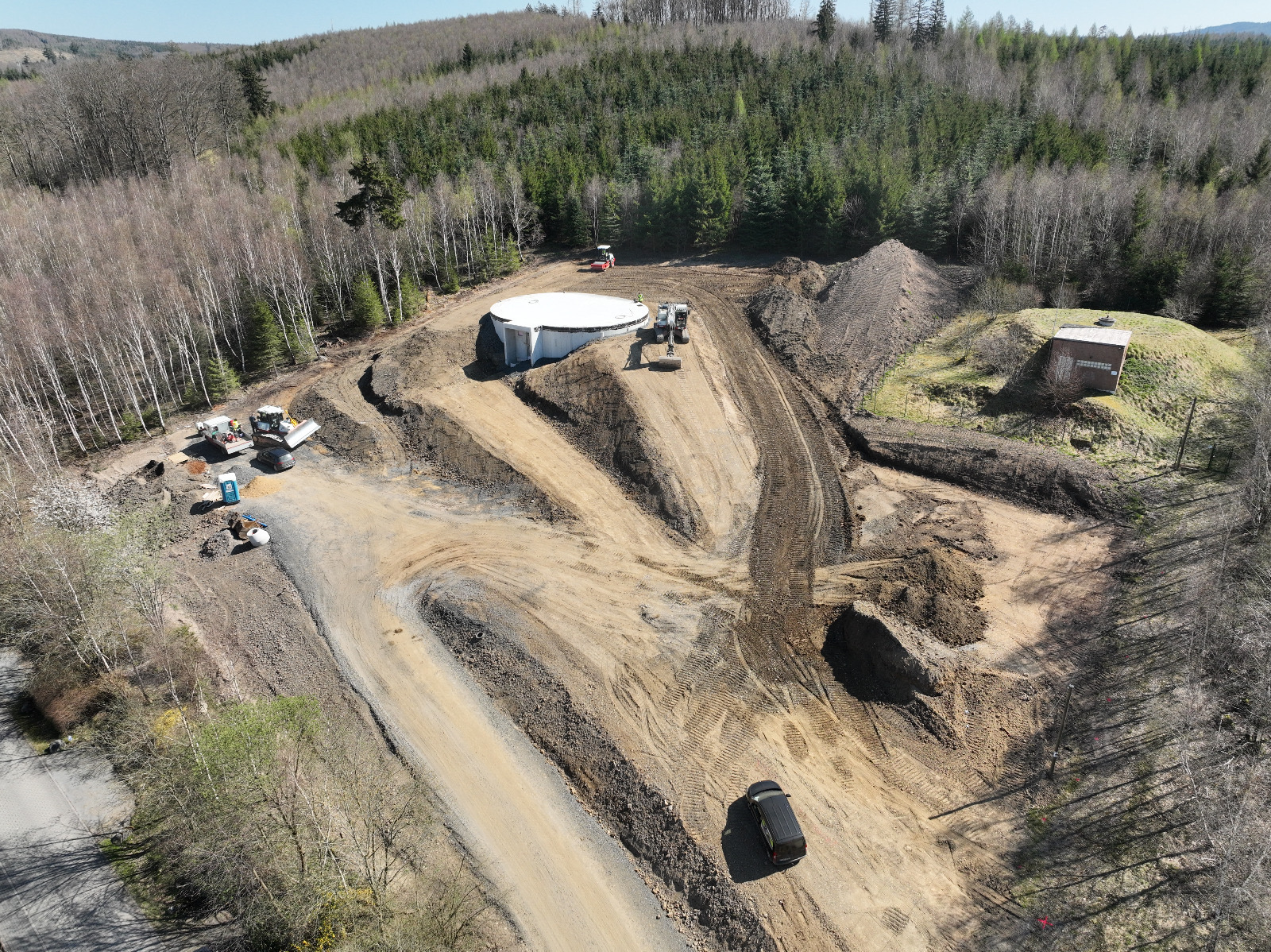 Bau des neuen Hochbehälters in Brandhagen